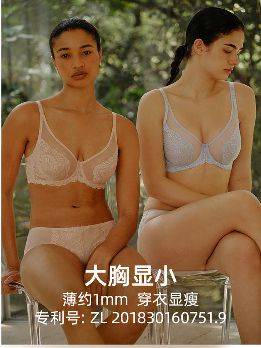【套装】HSIA遐内衣女倾城之恋超薄全罩杯性感蕾丝胸罩大胸显小文胸套装pro升级版 商品图1