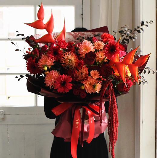 《龙行龘龘》富贵鸟针垫大丽花花束 商品图6