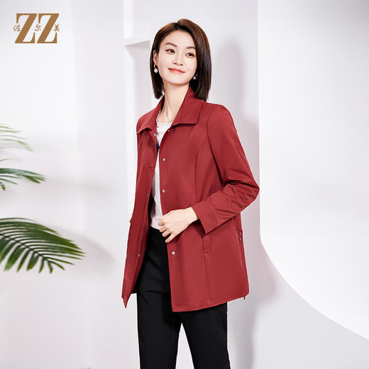 佐尔美春季新款 时尚简约中长风衣外套女E33FZ22 商品图1