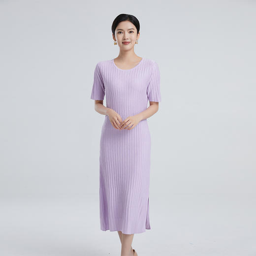 东黎 • 丝绒女士春夏季无袖针织抽条显瘦连衣裙 3040 商品图0