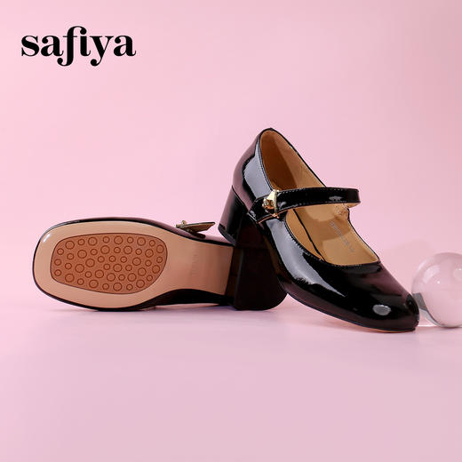 超值精选 | Safiya/索菲娅2024春夏时尚粗跟漆皮百搭单鞋玛丽珍SF33912233 商品图3