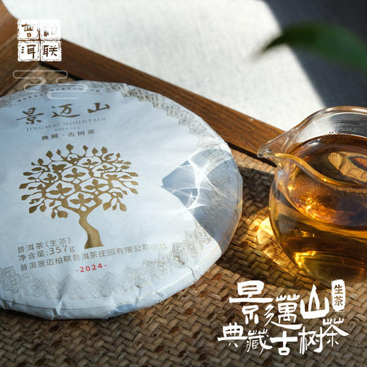 柏联普洱2024景迈山典藏古树茶核心产区古茶林春茶生茶饼茶礼盒装357g 商品图2