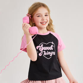 笛莎Deesha T恤2024夏季新款时尚满印短袖T恤