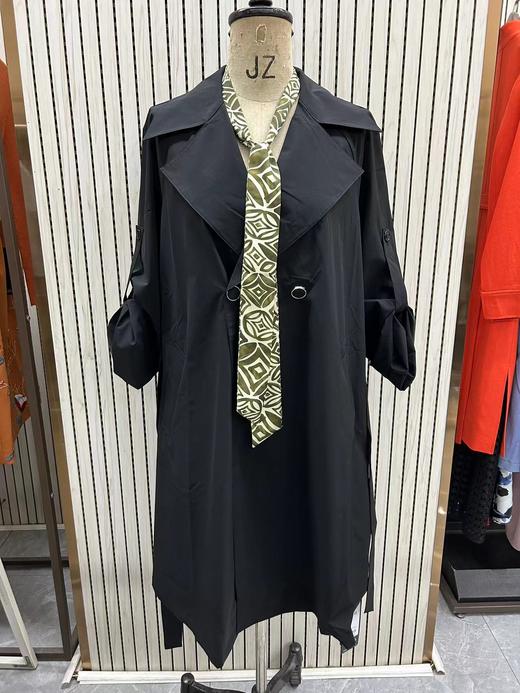 = 漆黑色、弗肯红色、青粲色风衣HJ1D03 商品图2