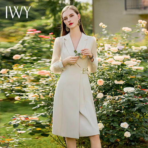 IWY/杏色正式场合西装连衣裙礼服高端职业装气质女神范商务装裙子Q729 商品图2