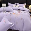 TZF-ins北欧风花开富贵纯色刺绣四件套床单被罩可裸睡亲肤款床上用品 商品缩略图0