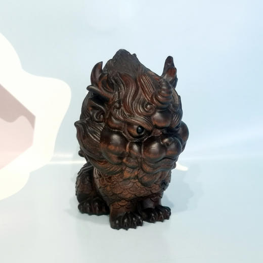 做旧小麒麟°黄杨木摆件 商品图0