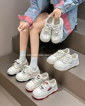 新品厚底真皮波浪底百搭休闲鞋997B41519（W）