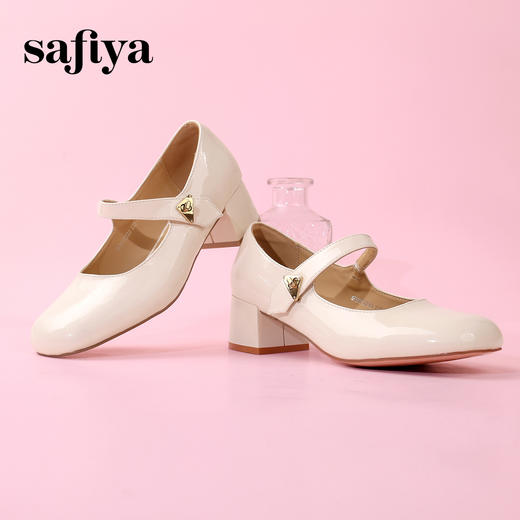 超值精选 | Safiya/索菲娅2024春夏时尚粗跟漆皮百搭单鞋玛丽珍SF33912233 商品图4
