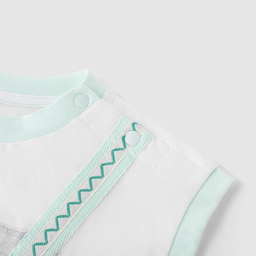 英氏男宝宝哈衣夏季透气婴儿连体衣2024新款爬服夏装YRHBJ2Q330A 商品图4