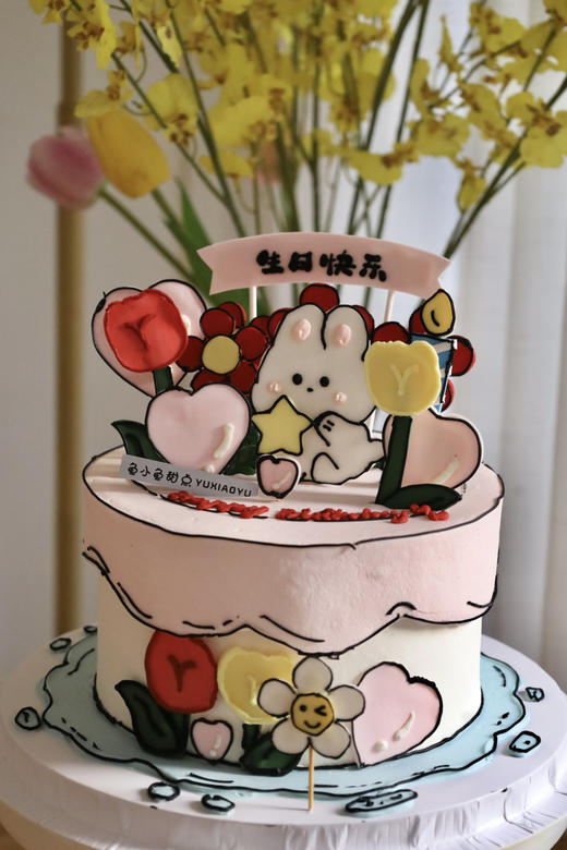 漫画风可爱花花小兔 商品图0