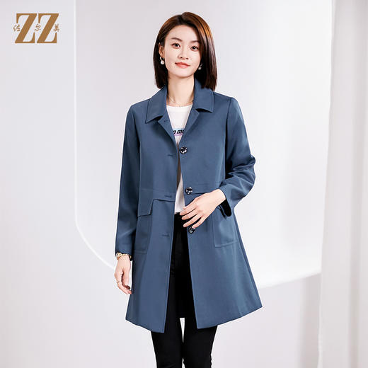 佐尔美春季上新 气质简约中长风衣外套女E33FZ01 商品图0