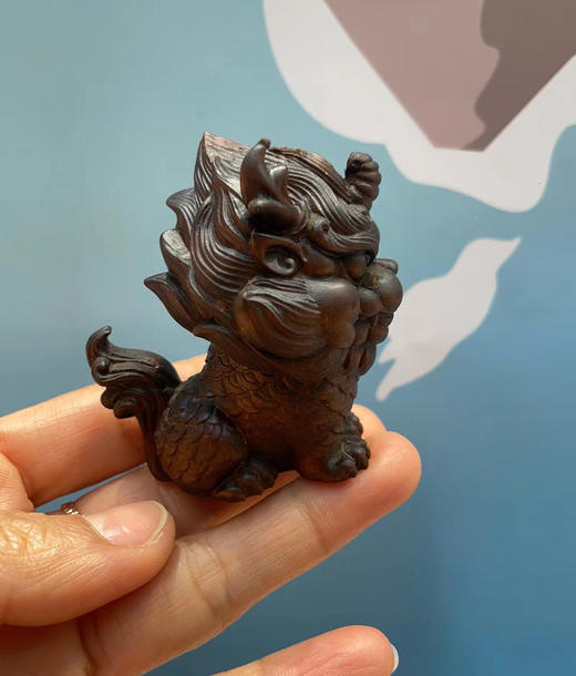 做旧小麒麟°黄杨木摆件 商品图2
