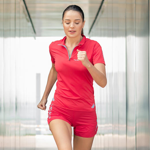 UGLOW女子越野跑短袖T恤1/2ZIP春夏秋季跑步运动训练跑马拉松比赛装备可定制 商品图3