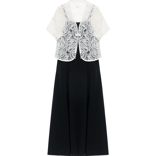 中长款内搭，短袖镂空短外披两件套裙QYM-XYKL-28106-L 商品图4