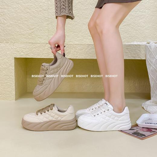 新品格子纹真皮百搭休闲面包鞋968B41529（W） 商品图0