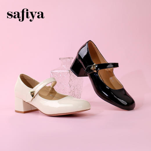 超值精选 | Safiya/索菲娅2024春夏时尚粗跟漆皮百搭单鞋玛丽珍SF33912233 商品图0