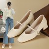 ZHR浅口单鞋女2024新款时尚粗跟小皮鞋子百搭玛丽珍鞋女鞋ins方头 商品缩略图0