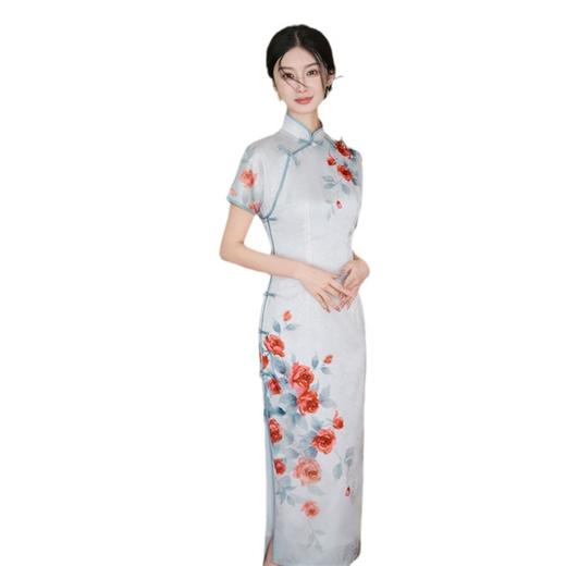 仿醋酸提花短袖春夏新款年轻改良旗袍GX183204 商品图4