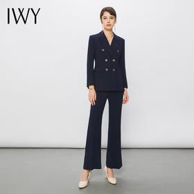 IWY/藏青色西装套装职业装高级西服外套女气质通勤商务工作服面试正装C13102+P31356