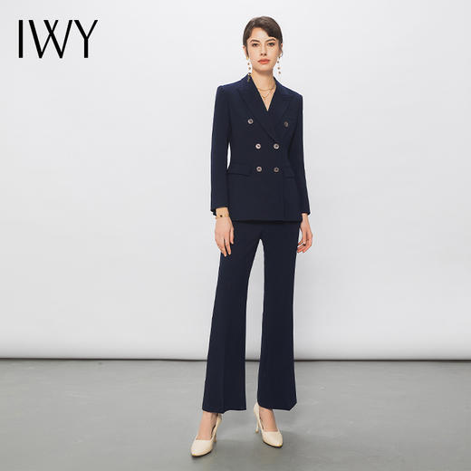 IWY/藏青色西装套装职业装高级西服外套女气质通勤商务工作服面试正装C13102+P31356 商品图0