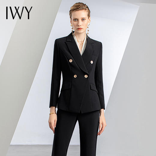 IWY/春款黑色西装套装干练高级职场正式场合公务员面试置业ol工作服C11355+P32306 商品图4