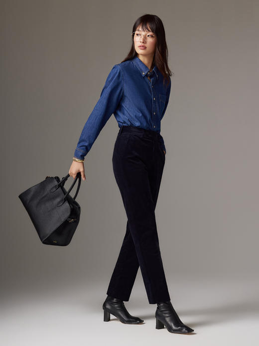 53614  IN AND ON 复古水洗牛仔衬衫叠穿休闲显瘦衬衣 商品图1