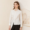 Famecoco纯棉正肩修身中长款衬衫女士长袖收腰白衬衣FAC1BA003 商品缩略图3