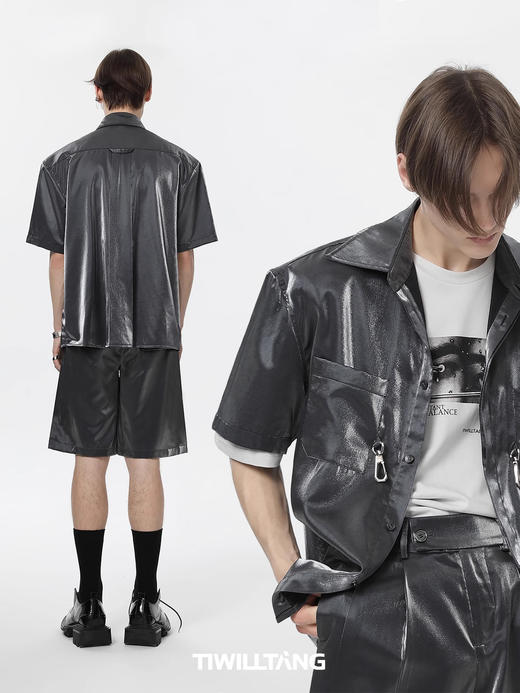 TIWILLTANG启世录ANEW 新中式流光衬衫质感套装男白色 商品图1