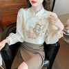 ALBB-新中式国风刺绣衬衫女长袖内搭雪纺上衣 商品缩略图2