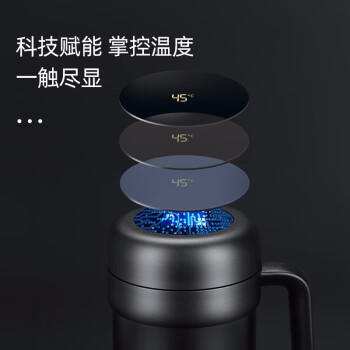 富光保温杯316不锈钢智能显温高档大容量办公水杯子桌面带把手礼物 商品图1