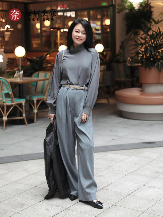 温柔气质 | ARCH CONTACT安启美奈·粗跟尖头单鞋女羊皮通勤穿搭 商品图4