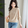 洋气减龄设计感，小香风圆领长袖针织拼接上衣CC-QL-S6680 商品缩略图3