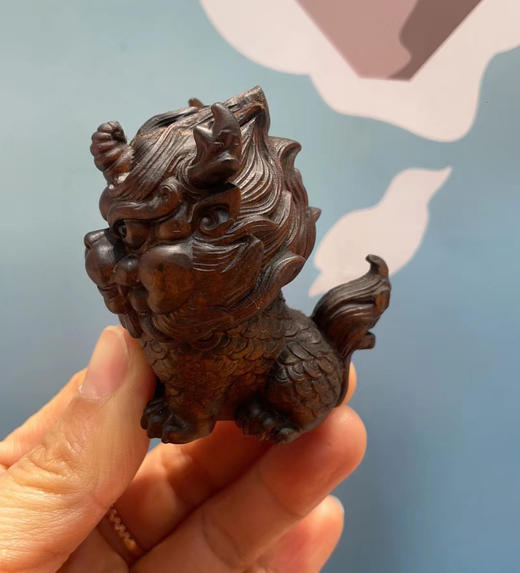 做旧小麒麟°黄杨木摆件 商品图5