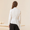 Famecoco纯棉正肩修身中长款衬衫女士长袖收腰白衬衣FAC1BA003 商品缩略图5