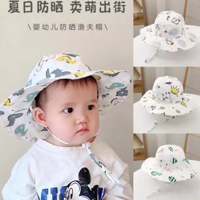 前佳QIANJIA儿童遮阳帽夏薄款大檐遮阳帽男孩防紫外线新款太阳帽女防晒渔夫帽 商品图3
