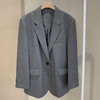 羊毛精纺灰色女绅士西装 满分摩登造型 英伦斜纹呢复古时髦 职场通勤品味尽显 面料考究垂感好G0727 商品缩略图8