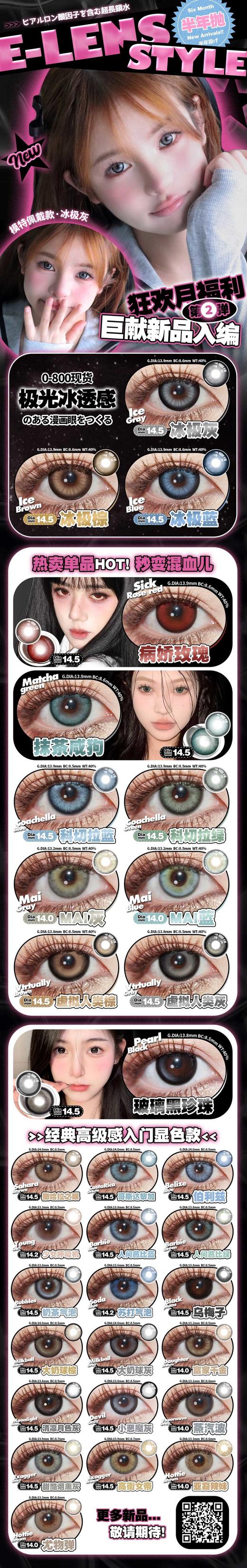 E-lensstyle半年抛，68/一副，78/两副，128/四副，最高度数800 商品图5