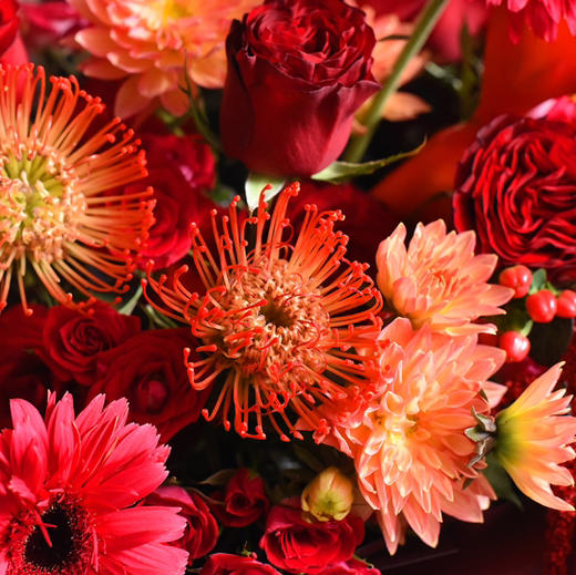 《龙行龘龘》富贵鸟针垫大丽花花束 商品图5