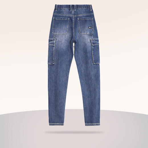 【新款DQ】大依优型大码潮款工装裤松紧腰牛仔裤长裤男舒适休闲简约百搭加肥加大男装 商品图1