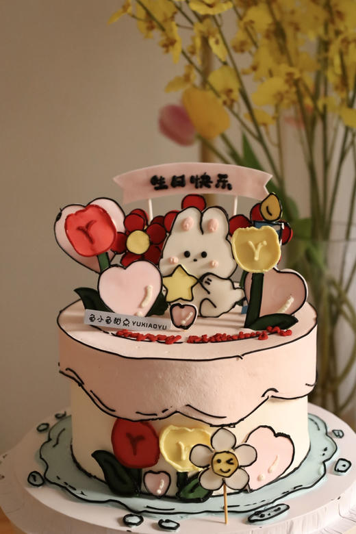 漫画风可爱花花小兔 商品图3