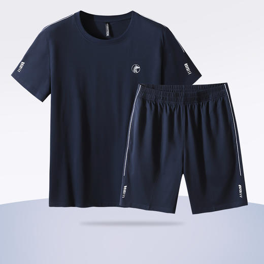 【Q】【新款DSF】大依优型大码男装夏季套装运动休闲加肥加大短袖短裤大号T恤套装夏装 商品图1