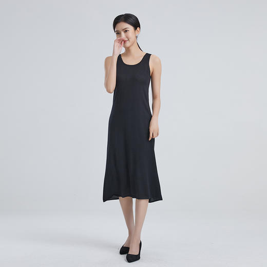 东黎 • 丝绒女士夏季U领纯色打底无袖连衣裙 2040 商品图1