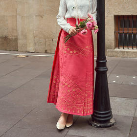 【林栖设计小店】【花田喜事】林栖马面裙复古一片式2024春夏新品999半身裙女1942221