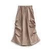 马登美式复古卡其色工装a字裙春款中腰多袋抽褶薄显瘦半身长裙女 商品缩略图5