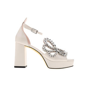 sheme马苏、赖美云同款蝶舞飞扬系列水晶蝴蝶粗跟女士凉鞋可定制