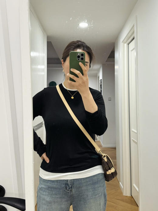 miu风假两件T-天丝羊毛简约打底衫 自由推荐！【包邮+三天无理由退huan】 商品图1