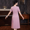Q63862024初夏新款浅粉色时尚洋气妈妈宴会礼服裙年轻喜婆婆大码连衣裙 商品缩略图3