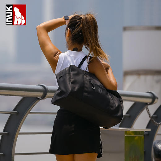 INUK手提大容量环保轻便健身包户外防水旅行包行李包旅行袋男女 商品图2