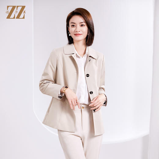 佐尔美春季新款 经典时尚短风衣外套女E33FD15 商品图3